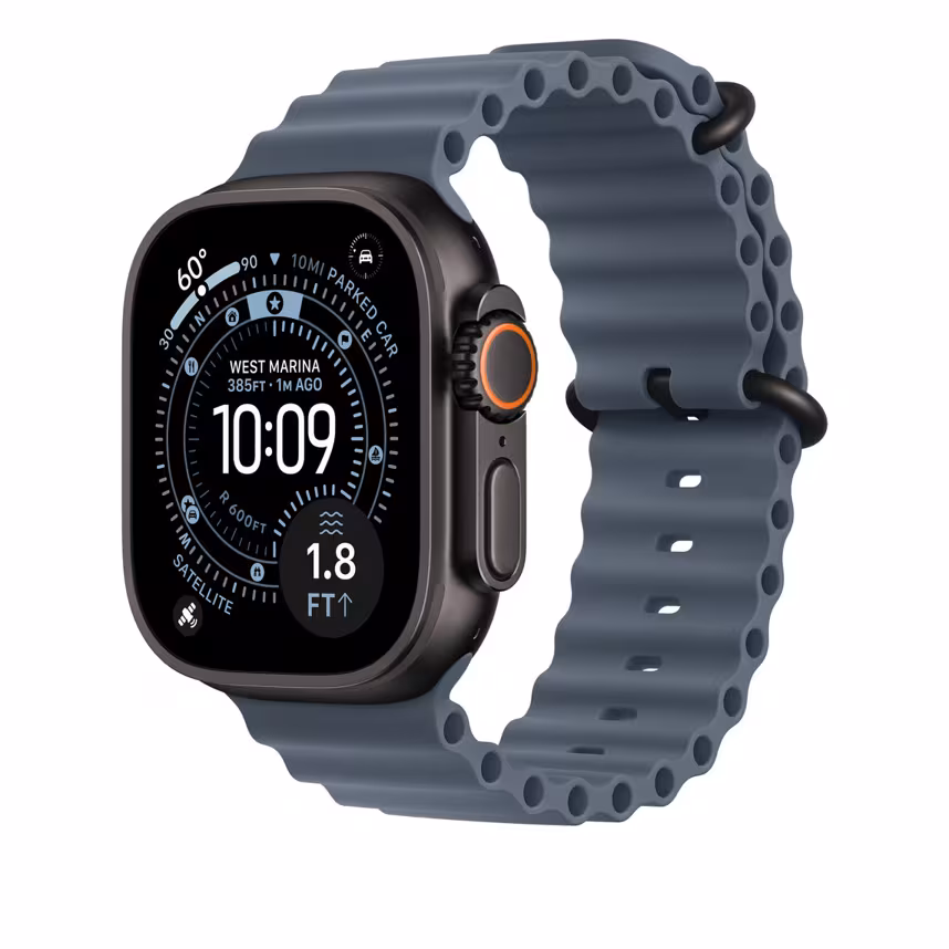 Apple Watch 49mm Anchor Blue Ocean Band Verlängerung Black Titan