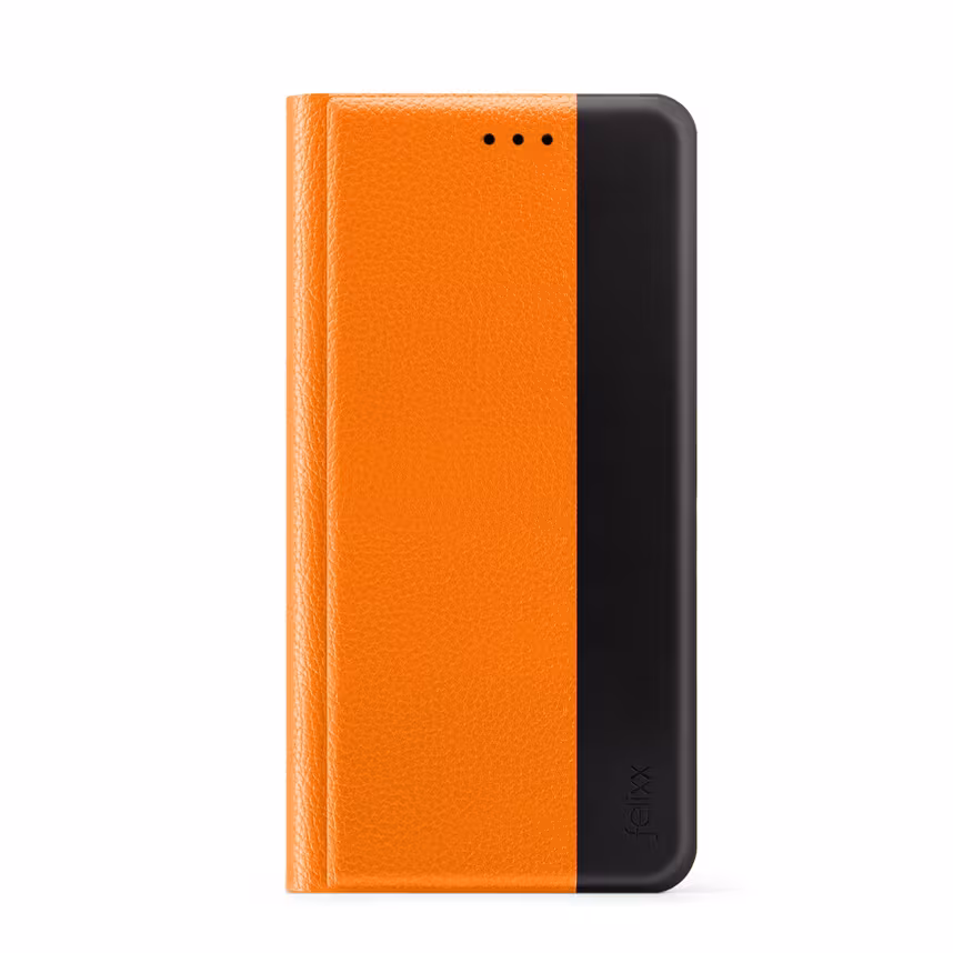 felixx Premium Book Case Venezia sun orange mit Standfunktion und Innenfach für Samsung Galaxy A05s