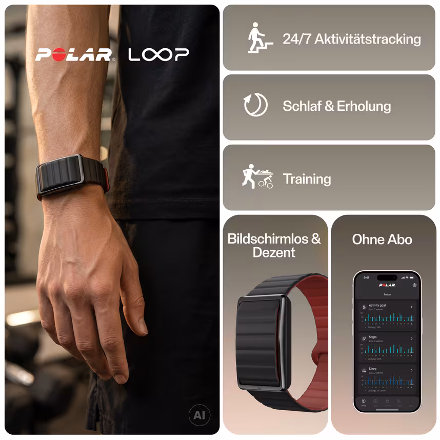 Polar Loop Gen2 Silikon Black/Red S-M
