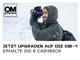 Mann in Winterbekleidung fotografiert im Schnee mit Infos zu OM System Cashback-Aktion
