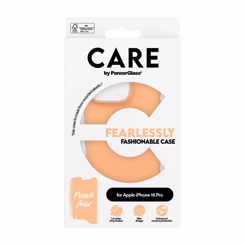 
Care Back Cover Fashion Apple iPhone 16 Pro peachy