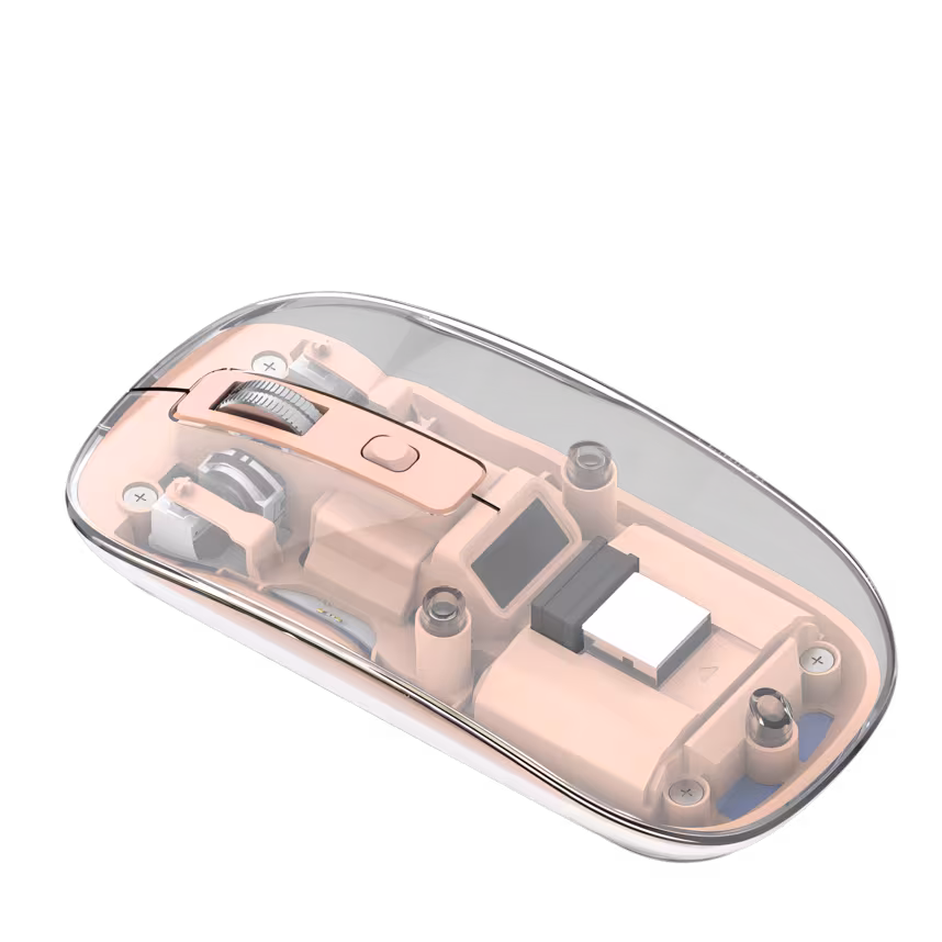 Beatec Wireless Mouse Ghost 3 - transparent pink mit LED