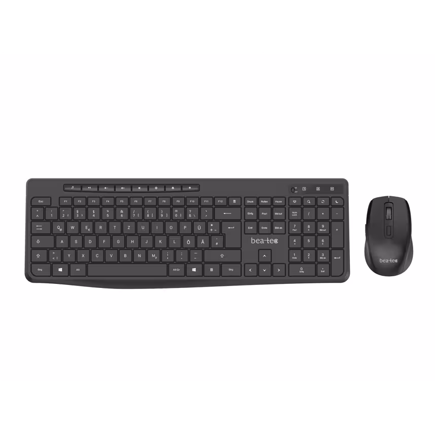 Beatec 2,4-GHz-Funk-Tastatur- und Maus-Set Black