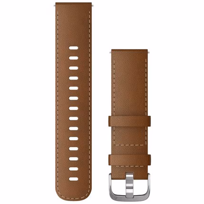 Garmin Band 22mm Leder braun silber