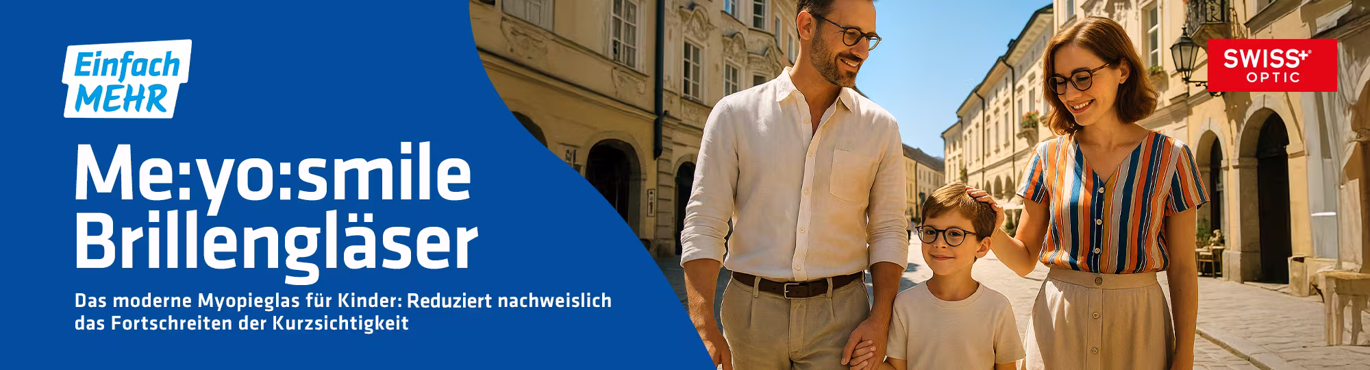 Darstellung von Me:Yo:Smile Brillengläsern bei Kindern.