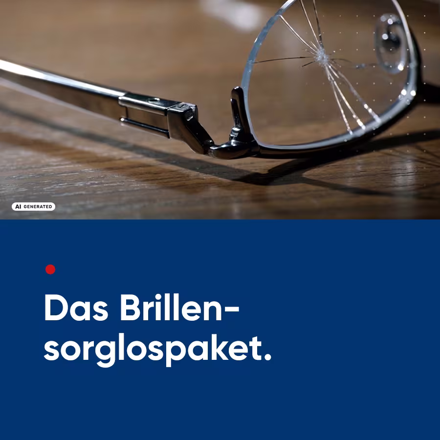 Das Brillensorglospaket. Alle 2 Jahre eine neue Brille um 0&euro;.