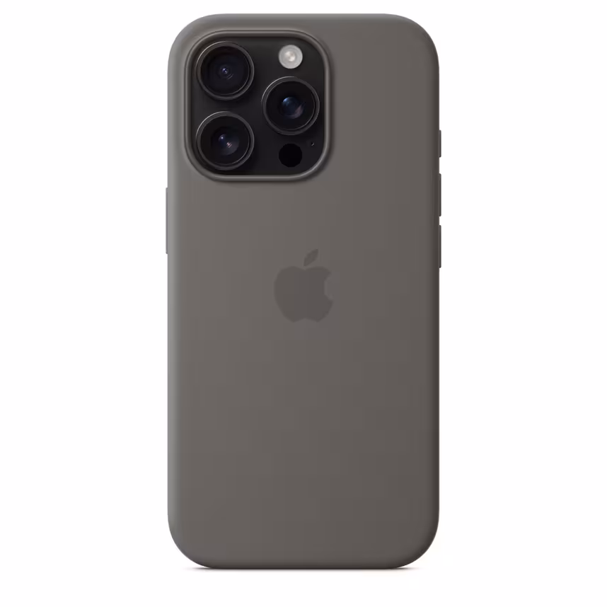Apple iPhone 16 Pro Silikon Case mit Magsafe stone gray 