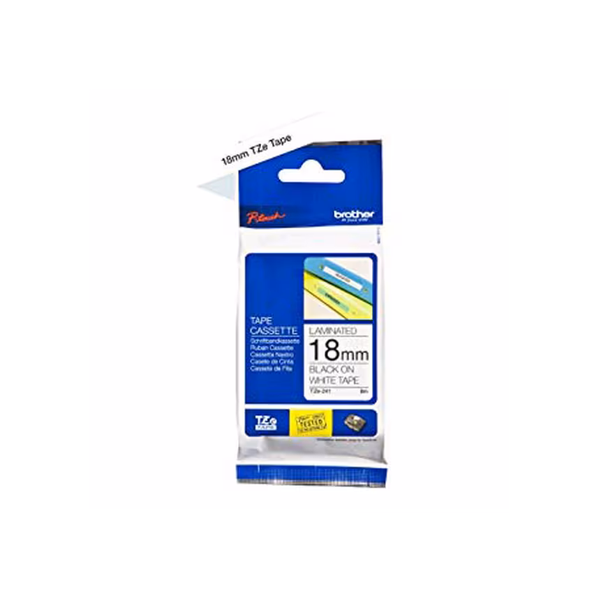 Brother TZE-241 Band weiß/schwarz 18mm