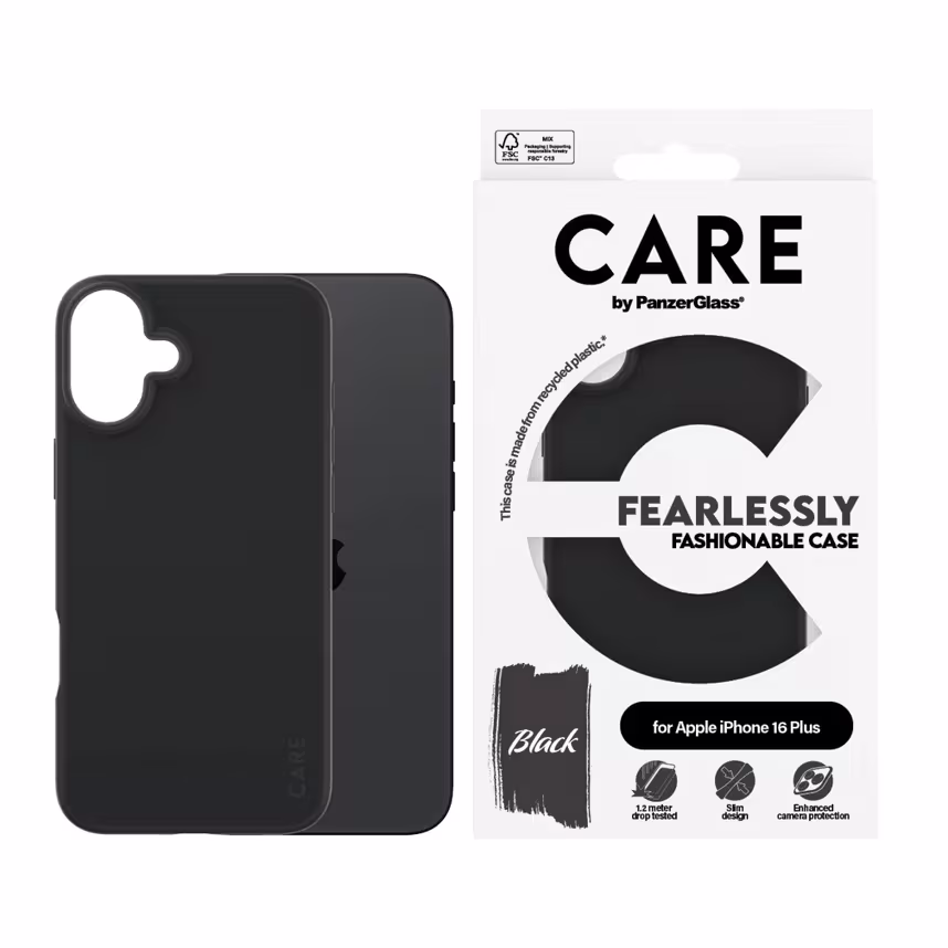 Care Back Cover Fashion Apple iPhone 16 Plus schwarz