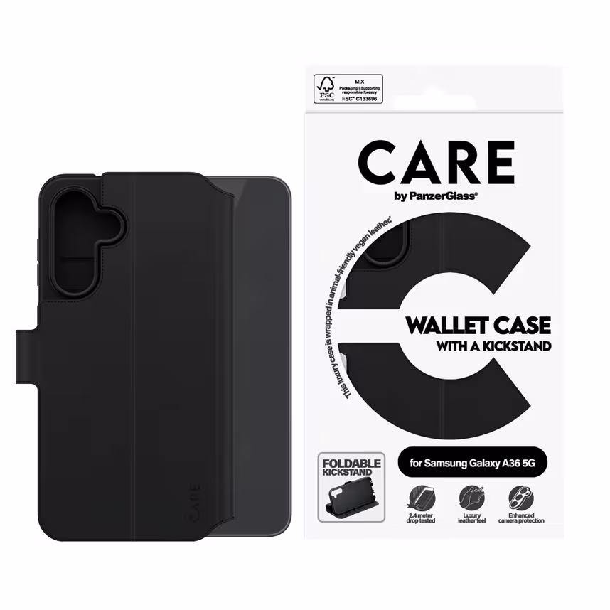 PanzerGlass CARE Wallet Case Kickstand Samsung Galaxy A36 5G