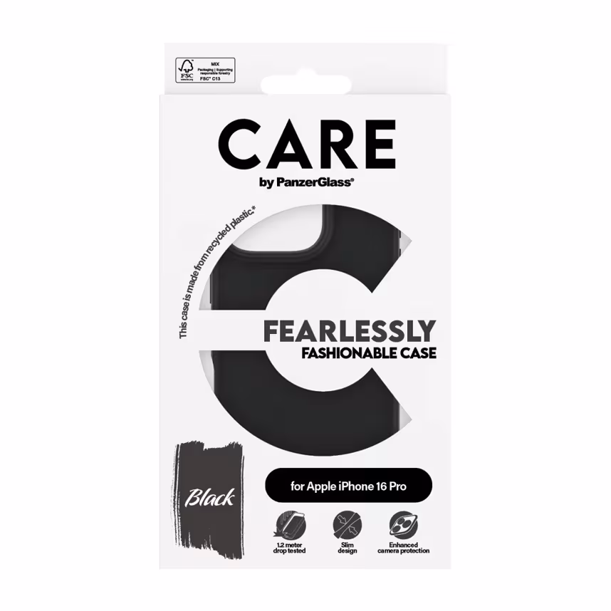 Care Back Cover Fashion Apple iPhone 16 Pro schwarz