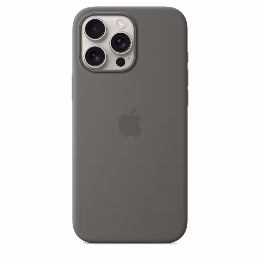 Apple iPhone 16 Pro Max Silikon Case mit Magsafe stone gray