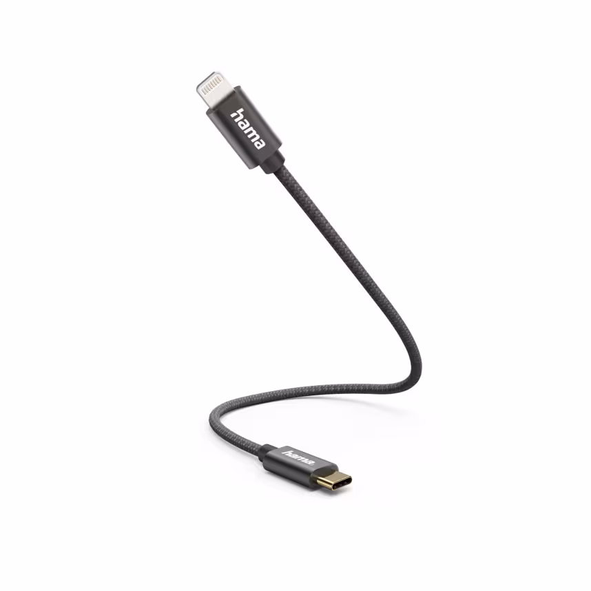 1 Ladekabel USB Type-C Lightning 0,2m schwarz