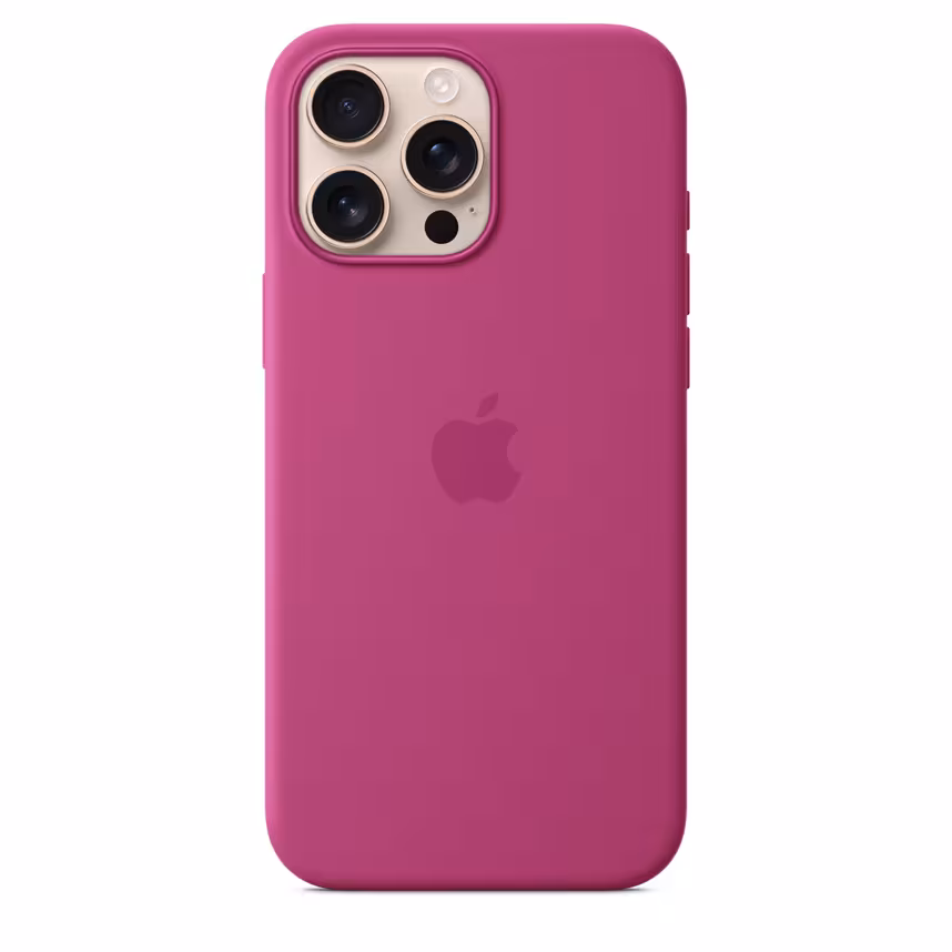 Apple iPhone 16 Pro Max Silikon Case mit Magsafe fuchsia