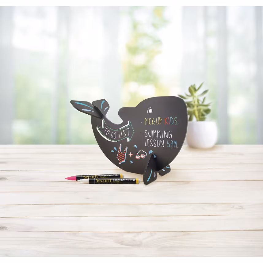 Securit 3-D Tier Whale Schwarz