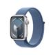 Apple Watch S9 GPS Alu silber 41mm Sport Loop winterblau
