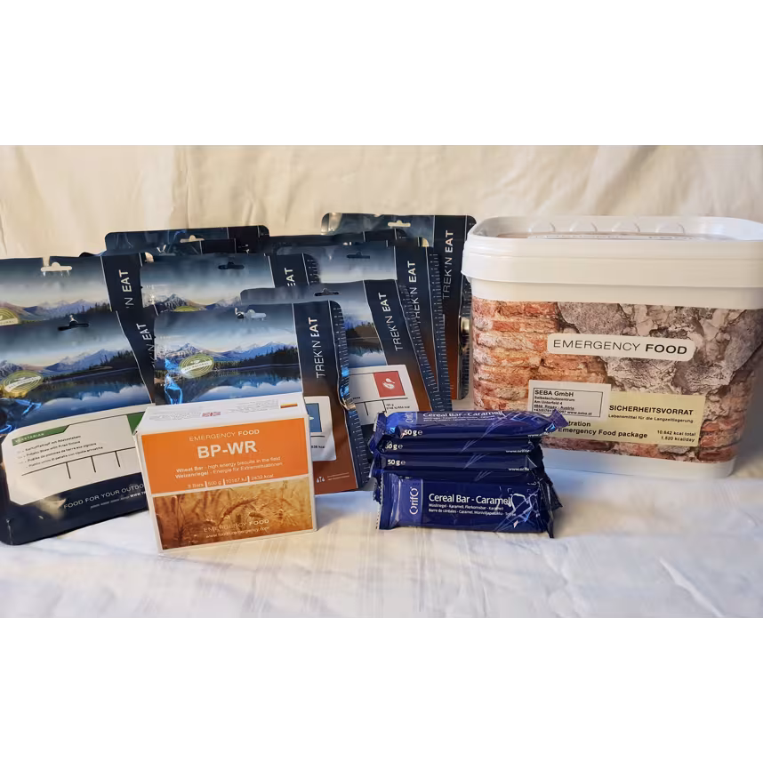 Notvorrat für 7-10 Tage. Das Paket mit Langzeitlebensmittel 