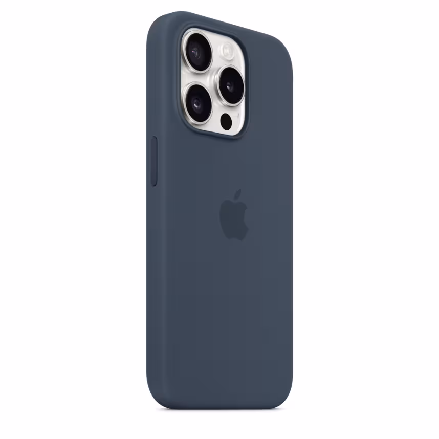 Apple iPhone 15 Pro Silikon Case mit MagSafe storm blue