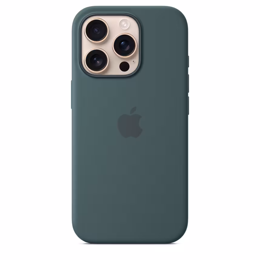 Apple iPhone 16 Pro Silikon Case mit Magsafe lake green