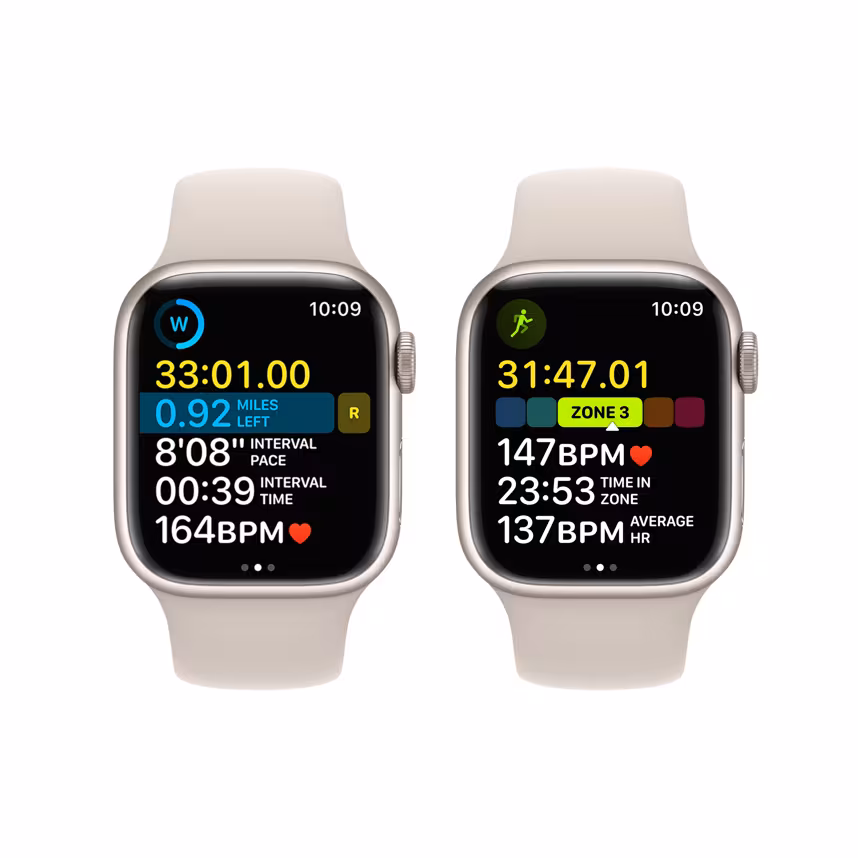 Apple Watch S8 Alu 41mm Sportband sternenlicht