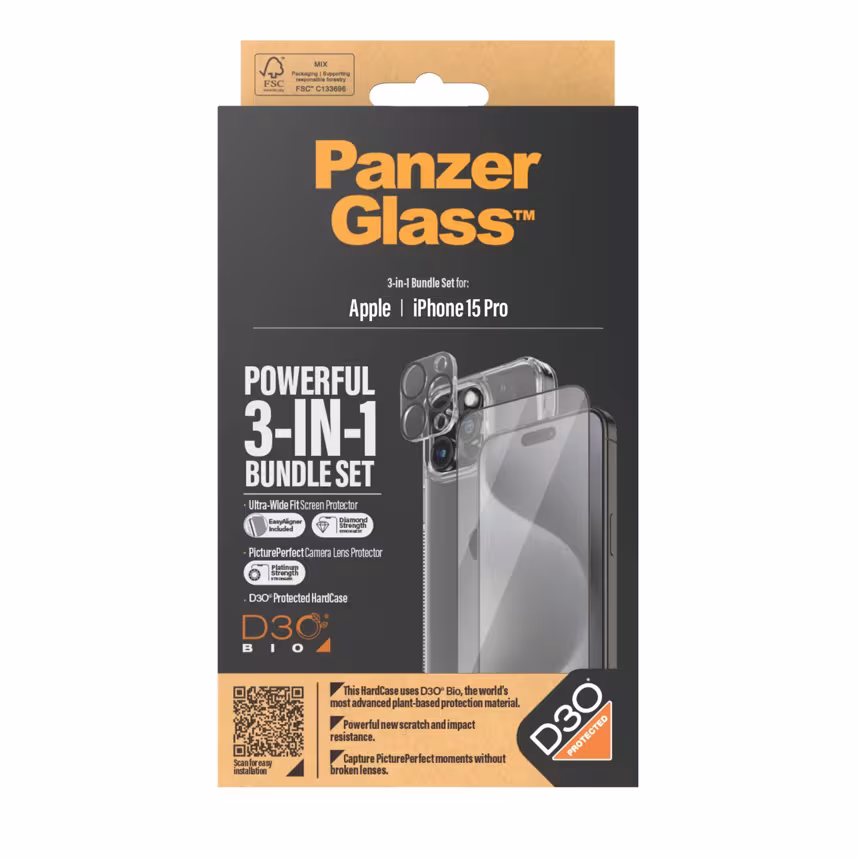 PanzerGlass 3-in-1 Pack Apple iPhone 15 Pro
