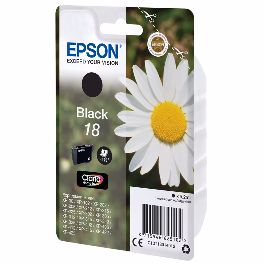 Epson Claria Nr. 18 Tinte Black 5,2ml