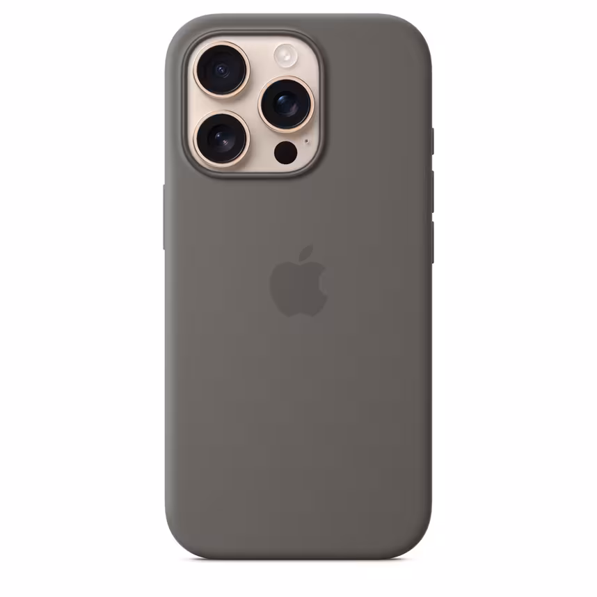Apple iPhone 16 Pro Silikon Case mit Magsafe stone gray 