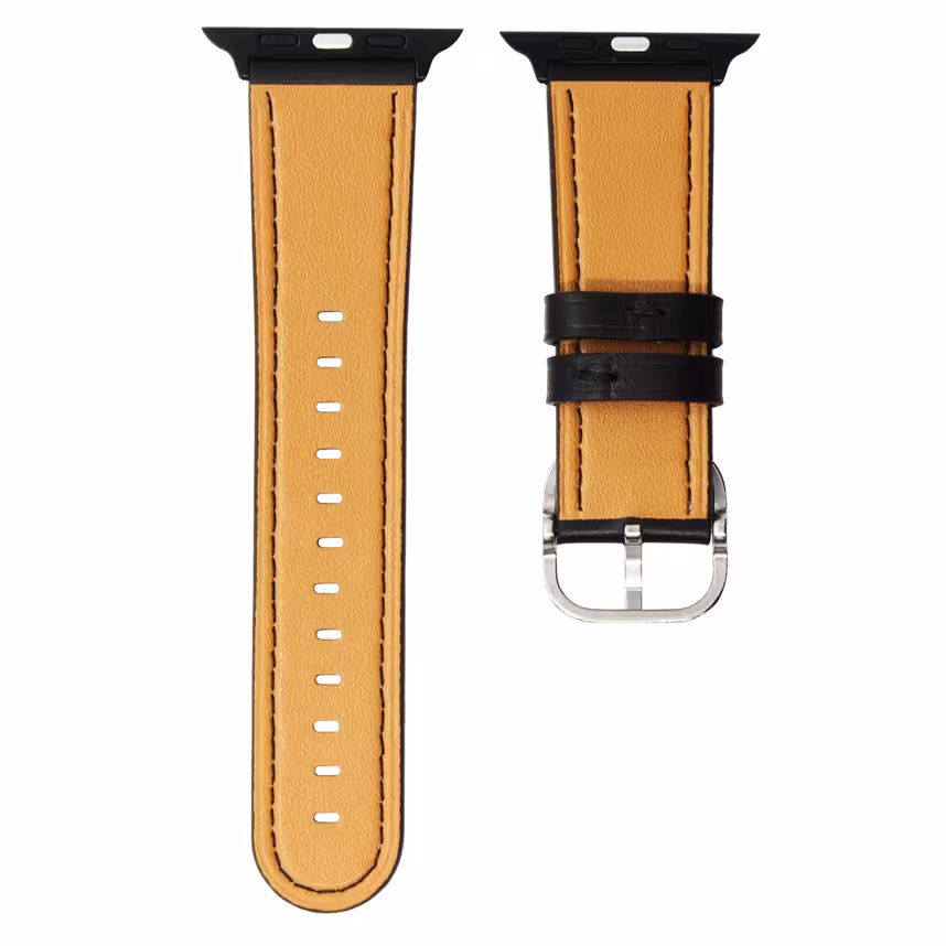 Mika Uhrenarmband Apple 42/44mm Echtleder schwarz