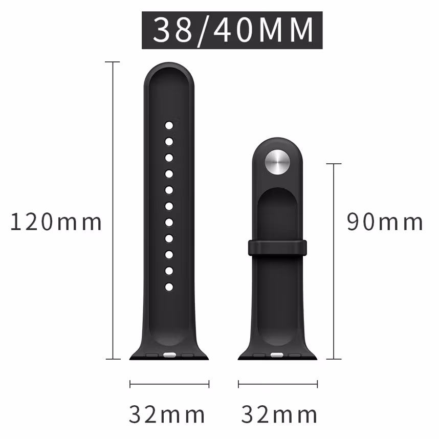 Mika Uhrenarmband Apple 38/40mm Silikon schwarz