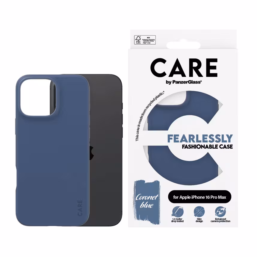 Care Back Cover Fashion Apple iPhone 16 Pro Max blau