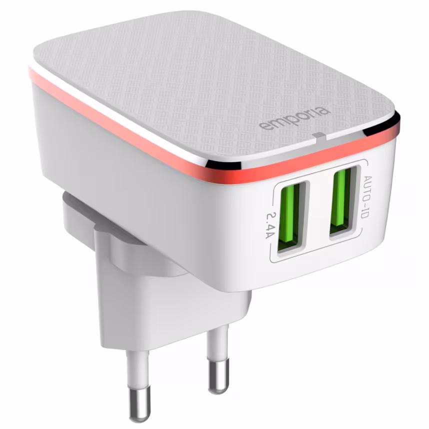 Emporia Reiselader dual-USB 2,4A Auto-ID