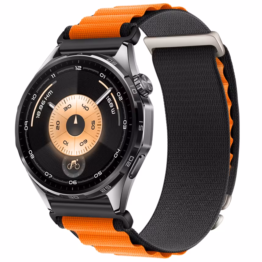 Felixx Smartwatcharmband Nylon Black Orange-Universal 22mm
