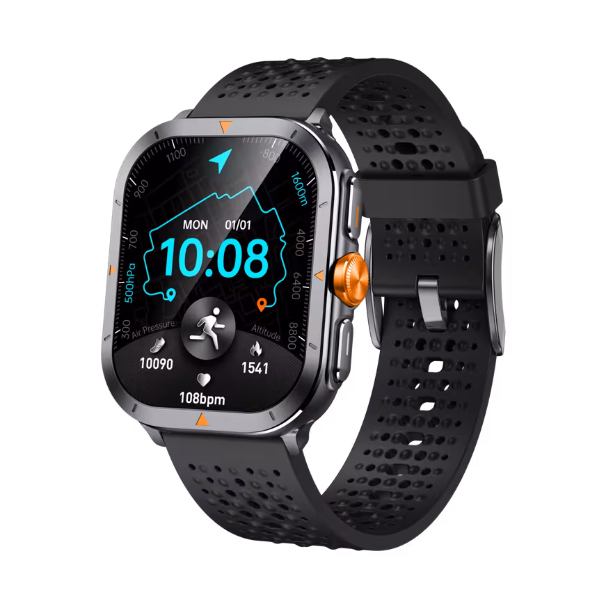 felixx Smartwatch F707GPS, Amoled 2.01, gun-metal silver