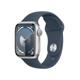 Apple Watch S9 GPS Alu silber 41mm Sportband sturmblau