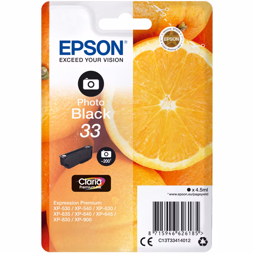 Epson 33 T3341 Tinte Photo Black 4,5ml
