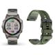Garmin Fenix 6 Sapphire Titanium + Mika 22mm Silikon Army Gr