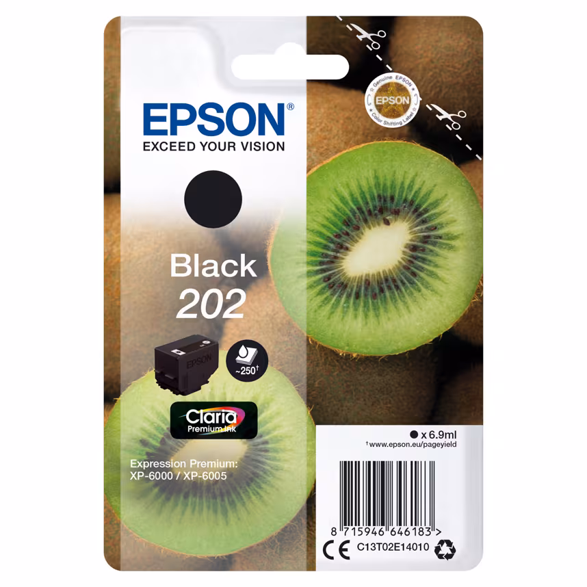 Epson 202 T02E1 Tinte Black 6,9ml