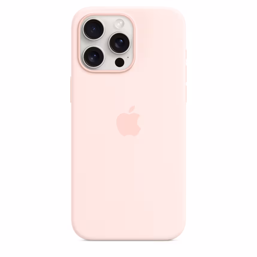 Apple iPhone 15 Pro Max Silikon Case mit MagSafe light pink