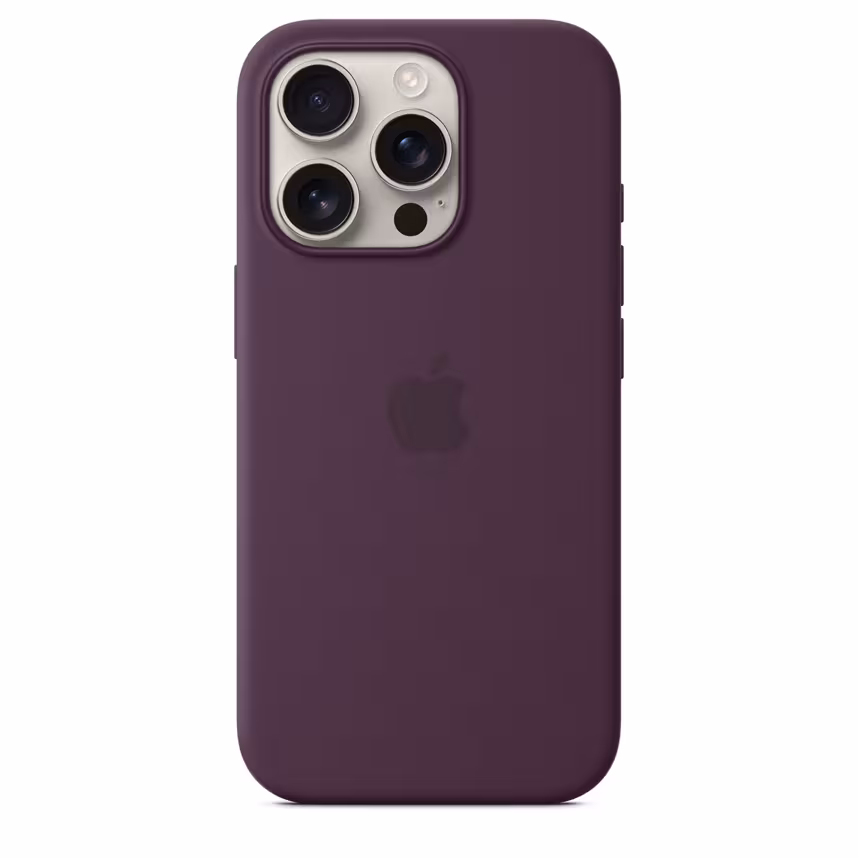Apple iPhone 16 Pro Silikon Case mit Magsafe plum