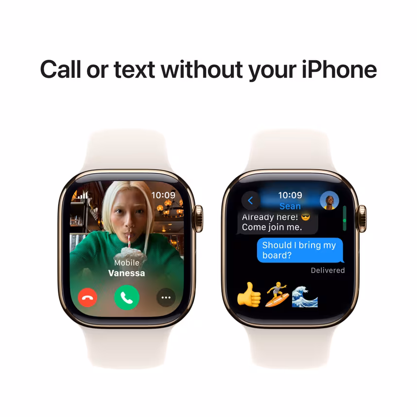 Apple Watch S10 LTE 42mm gold Titanium Case + starlight S/M