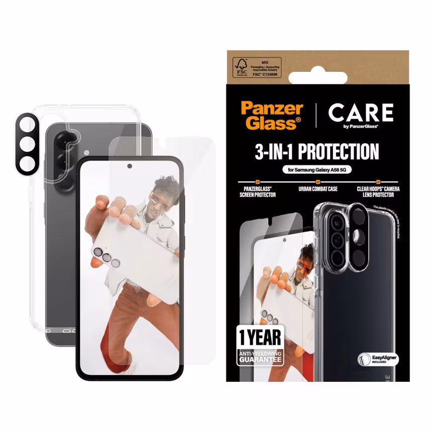 CARE PanzerGlass 3-in-1 Bundle Samsung Galaxy A56 5G