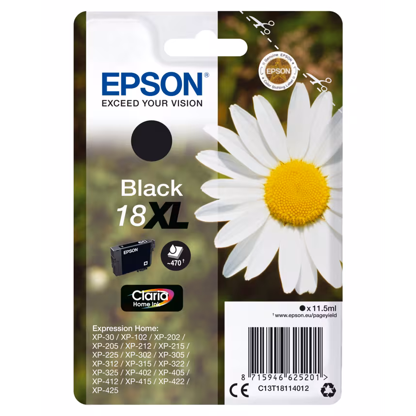 Epson 18XL T1811 Tinte Black 11,5ml