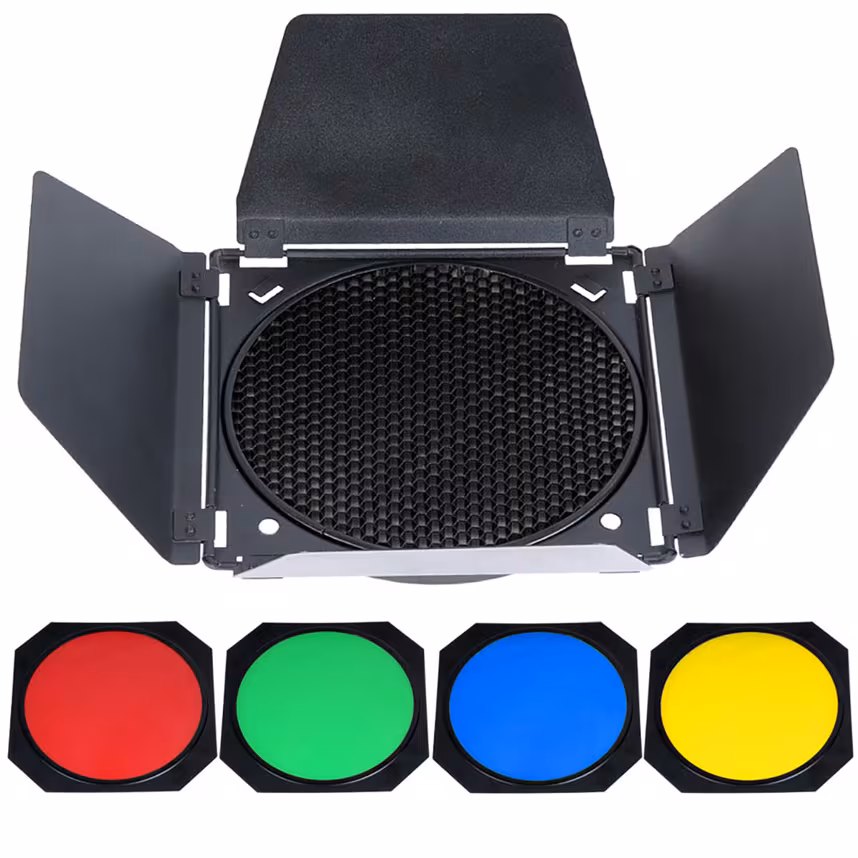 GODOX BD04 Barndoor Kit Color Filter & Honey Comb 200cm