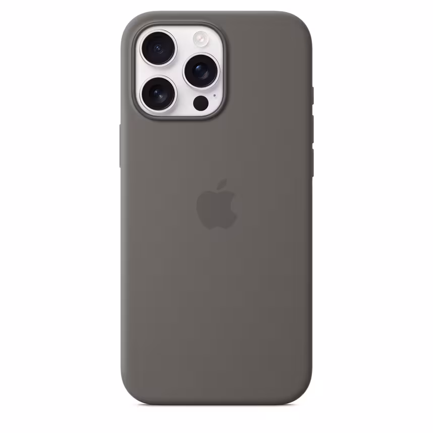 Apple iPhone 16 Pro Max Silikon Case mit Magsafe stone gray
