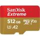 SanDisk mSDXC 512GB Extreme A2 V30 160MB/sek + Adapter
