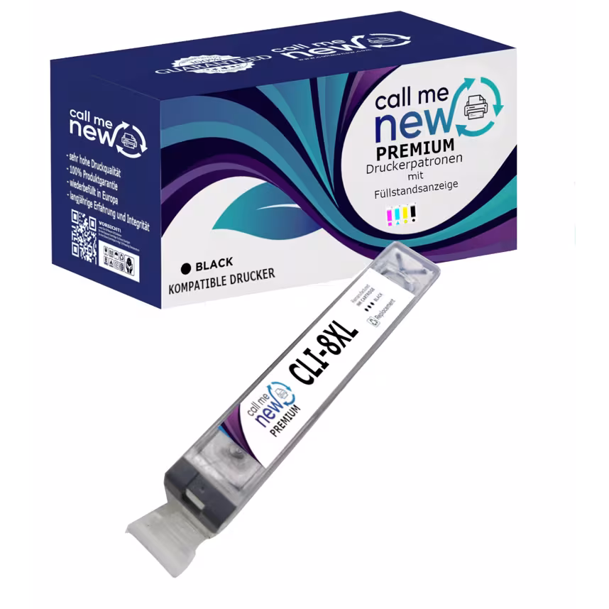 CMN Premium aufber.Tintenpatrone für Canon CLI-8 schwarz