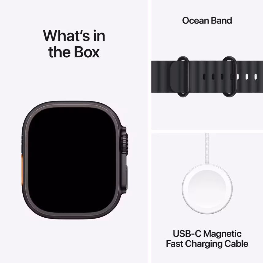 Apple Watch Ultra 3 LTE 49mm Black Titan Case + Black Ocean Band
