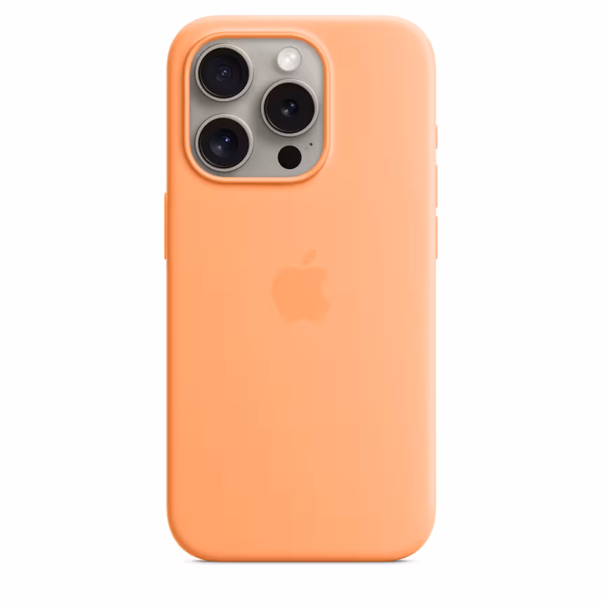 Apple iPhone 15 Pro Silikon Case mit MagSafe orange sorbet