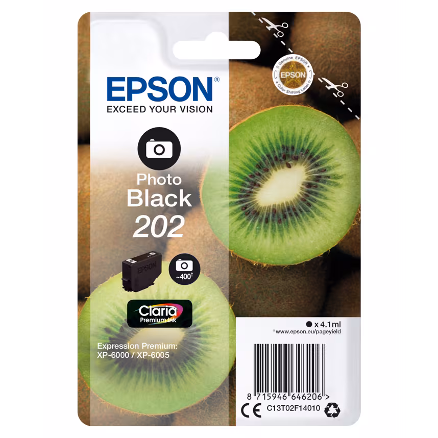 Epson 202 T02F1 Tinte Photo Black 4,1ml