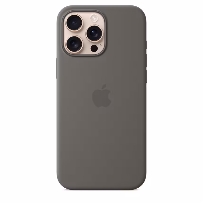 Apple iPhone 16 Pro Max Silikon Case mit Magsafe stone gray